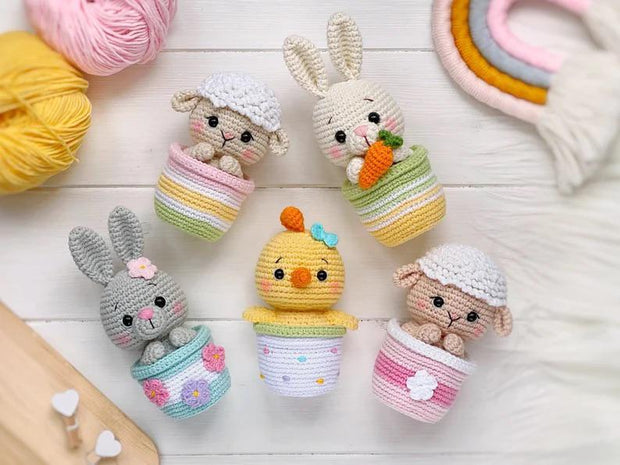 bunny, sheep, chick crochet pattern